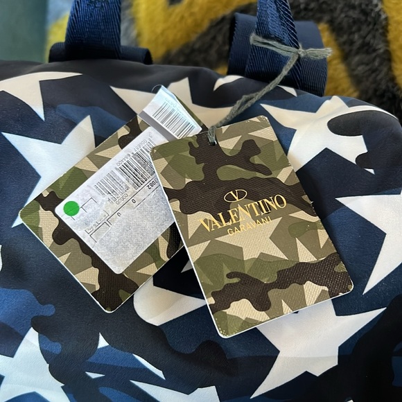 Valentino Garavani - Star Camo Drawstring Blue/White Backpack - Picture 5 of 12